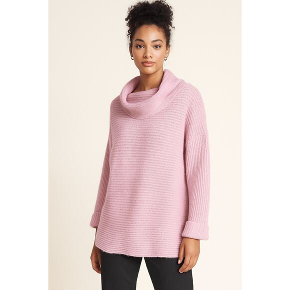 Pilcro Oversized Cowl Neck Pink Soft Sweater Cuffed Sleeves Small - Picture 1 of 6